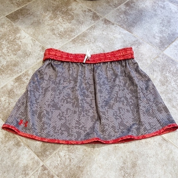 Under Armour reversible mesh mini skirt athletic orange gray small pull … - Picture 6 of 10